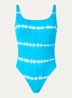 Badpak met uitneembare vulling en structuur - Donkerblauw