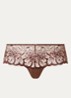 Fleurs shorty van mesh met borduring - Donkerbruin