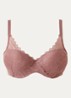 Floral Touch voorgevormde bh met overlay van kant - Oudroze