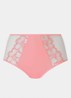 High waist slip van mesh met bloemborduring - Lichtroze
