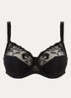 Majestic beugel bh van mesh met borduring - Zwart