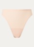 Naadloze tanga met kant - Beige