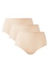 One-size-fits-all naadloze high waisted slip in 3-pack - Beige