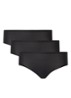 One-size-fits-all naadloze hipster in 3-pack - Zwart