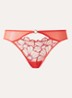 Slip met mesh en borduring - Koraalrood