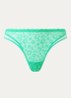 Tanga van mesh met panterprint - Zeegroen