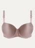 Voorgevormde T-shirt bh met kant - Taupe