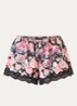Wide fit pyjamabroek met bloemenprint - Zwart
