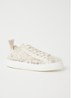 Lauren sneaker van kant met kalfsleren details - Creme