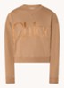 Sweater met flock logoprint - Camel