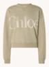 Sweater met flock logoprint - Zand