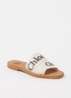 Woody slipper van canvas met logo - Beige