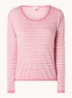 Cijara fijngebreide pullover in kasjmierblend met streepprint  - Roze