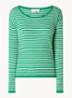 Cijara fijngebreide pullover in kasjmierblend met streepprint  - Neongroen
