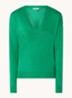 Cijill fijngebreide pullover in kasjmierblend met V-hals  - Groen