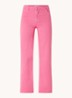High waist cropped wide leg jeans met gekleurde wassing - Roze