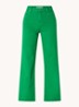 High waist cropped wide leg jeans met gekleurde wassing - Groen