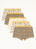 Boxershorts met print in 5-pack - Camel