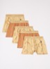 Boxershorts met print in 5-pack - Beige
