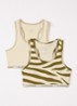 Crop top met print  in 2-pack - Mosgroen