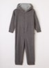 Junior Onesie van teddy met capuchon - Donkergrijs