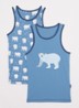 Singlet met print in 2-pack - Blauwgrijs