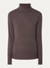 Fijngebreide pullover met col - Lichtbruin
