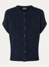 Grofgebreid mouwloos vest in alpaca wolblend - Donkerblauw