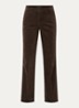 High waist flared fit broek van fluweel met steekzakken - Donkerbruin