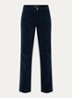 High waist flared fit broek van fluweel met steekzakken - Donkerblauw