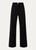 High waist wide leg jeans met opgestikte zakken - Zwart