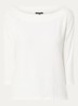 Longsleeve met boothals en driekwart mouw - Gebroken wit