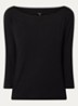 Longsleeve met boothals en driekwart mouw - Zwart