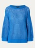 Semi-transparante pullover met pailletten - Kobaltblauw