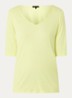 T-shirt in linnenblend met V-hals - Neongroen