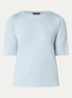 T-shirt met boothals - Lichtblauw