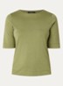 T-shirt met boothals - Mosgroen