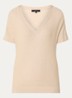 T-shirt met pailletten en V-hals - Grijsmele