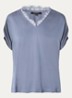 Top met details van kant - Staalblauw
