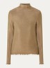Top met opstaande kraag en lurex - Zand