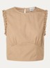 Albina crop top met ruches - Lichtbruin