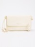 Crossbodytas van lamsleer met logo - Ivoor
