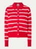 Fijngebreid vest met streepprint - Rood
