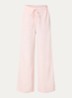 High waist loose fit broek met elastische band - Lichtroze