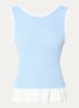 Majo kabelgebreide tanktop met volant - Lichtblauw
