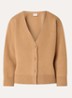 Messina fijngebreid vest in wolblend met logoborduring - Camel