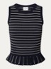 Mouwloze top met streepprint - Donkerblauw