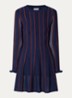Multico fijngebreide mini jurk met ingebreid patroon - Donkerblauw