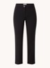 Poupin high waist slim fit cropped pantalon met steekzakken  - Zwart