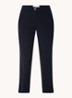 Poupin high waist slim fit cropped pantalon met steekzakken  - Donkerblauw